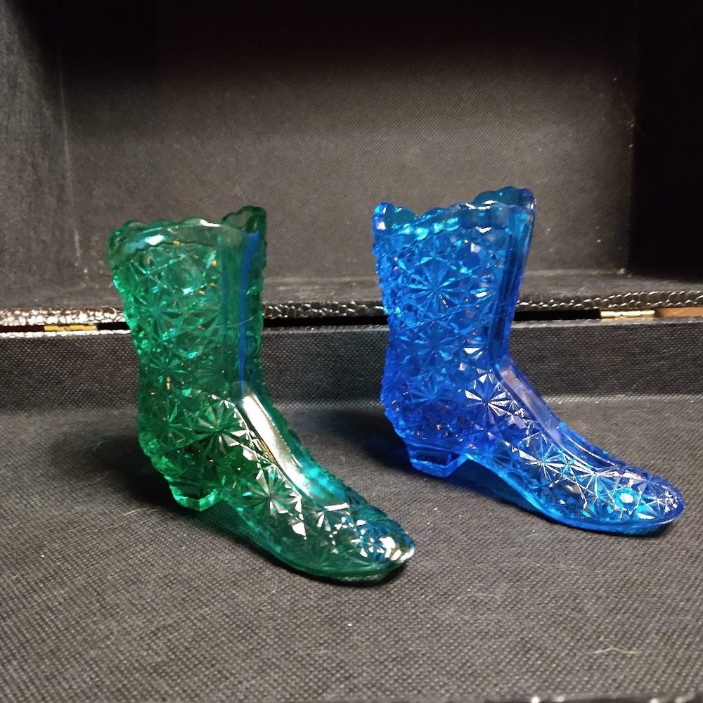 Fenton Cowboy boot vintage depression glass